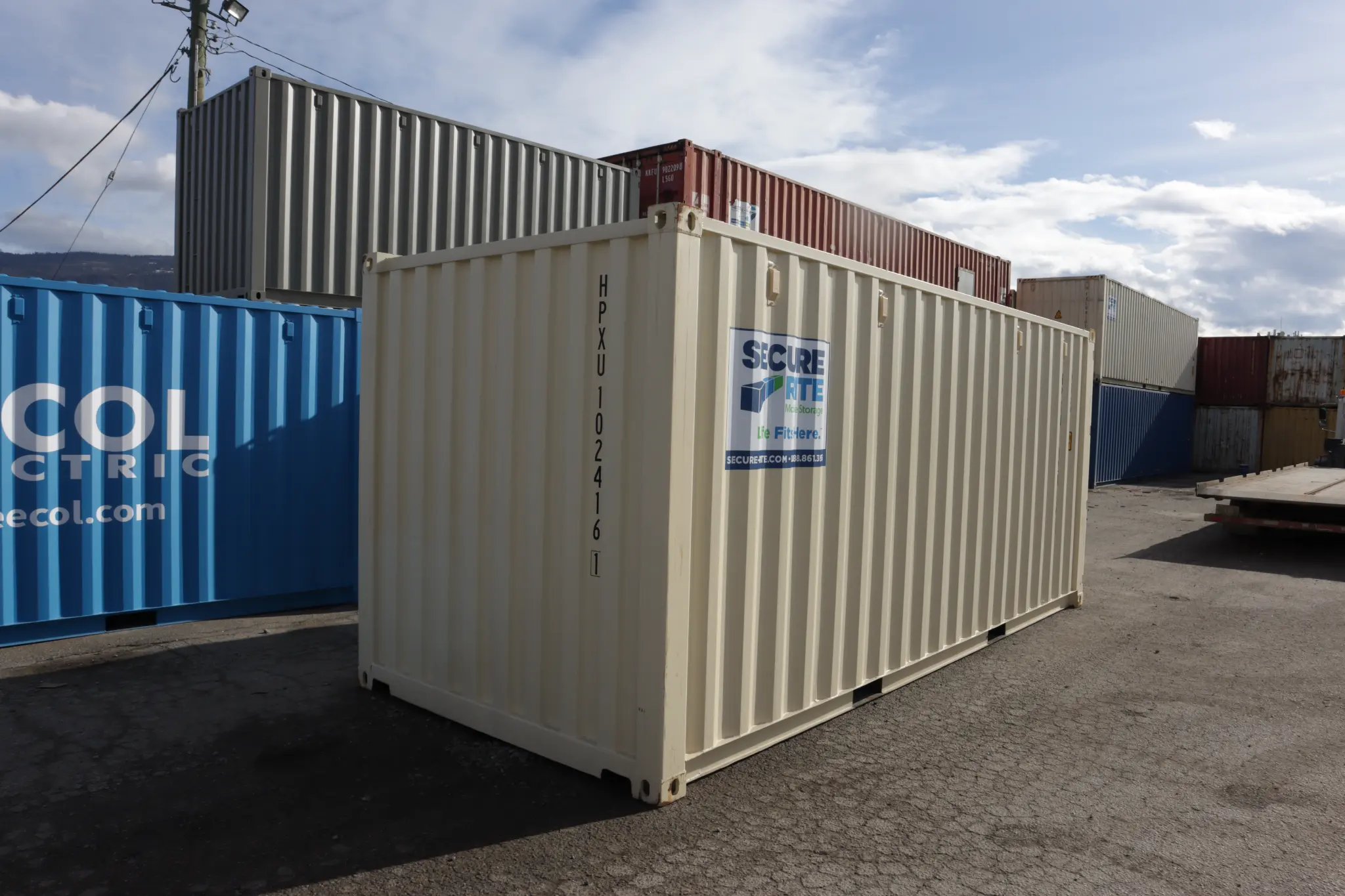 Secure-Rite branded 20ft storage container
